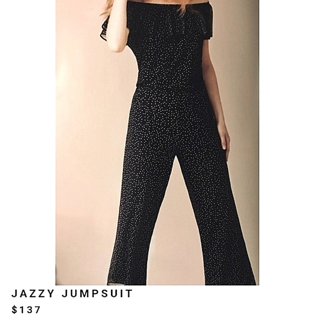Tribal Femme Jumpsuit Romper Mesh Black White Polka Dot Ruffle - size tp /xs